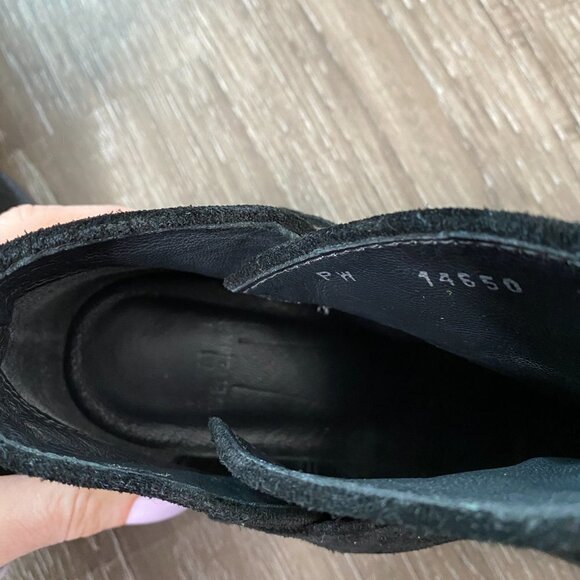 Stuart Weitzman Black Suede Buckle Ankle Bootie - Picture 6 of 9